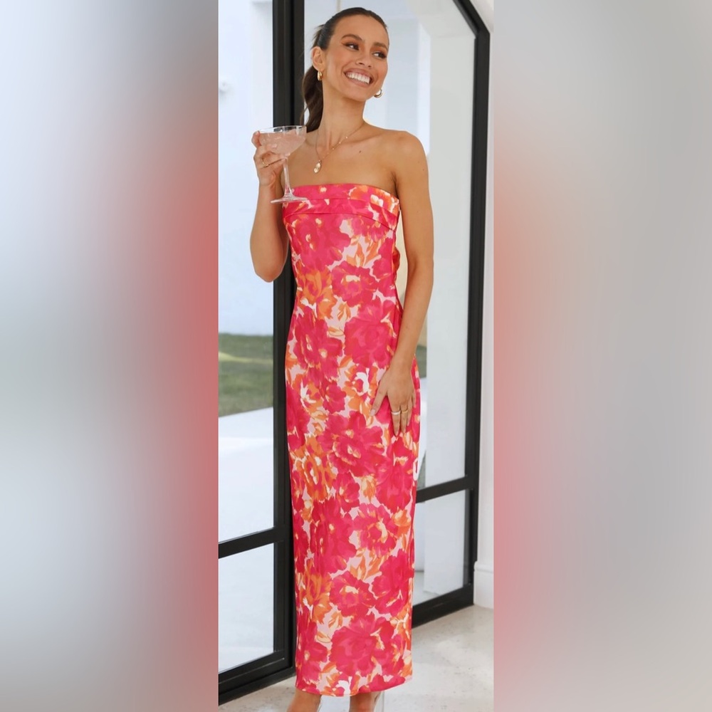 Billy J: Miya Maxi Dress - Pink/Red Floral